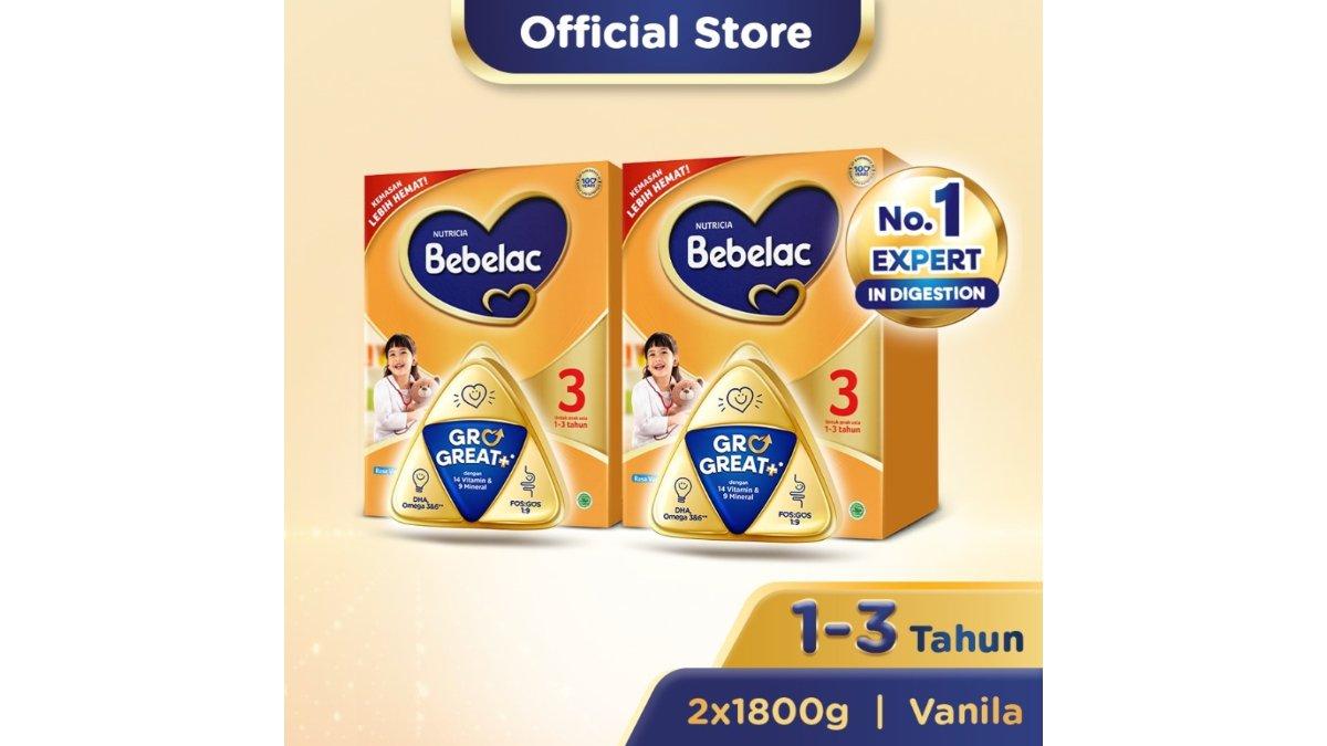 Bebelac 3 Vanila Susu Pertumbuhan Bubuk 1800 gr x 2