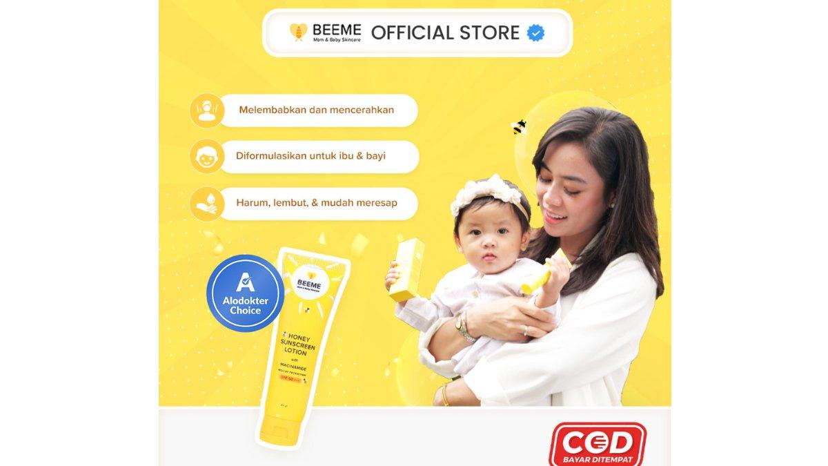 Beeme Honey Sunscreen Lotion with Niacinamide SPF 50+++ 25gr Suncreen Ibu dan Anak