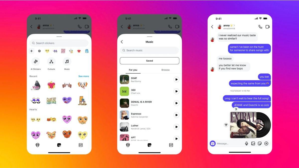 Ilustrasi Berbagi Lagu di DM Instagram