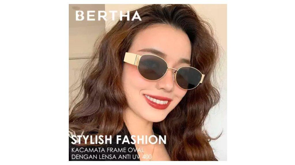 Bertha Kacamata Sunglasses Anti UV 400 Style Oval Unisex 2281