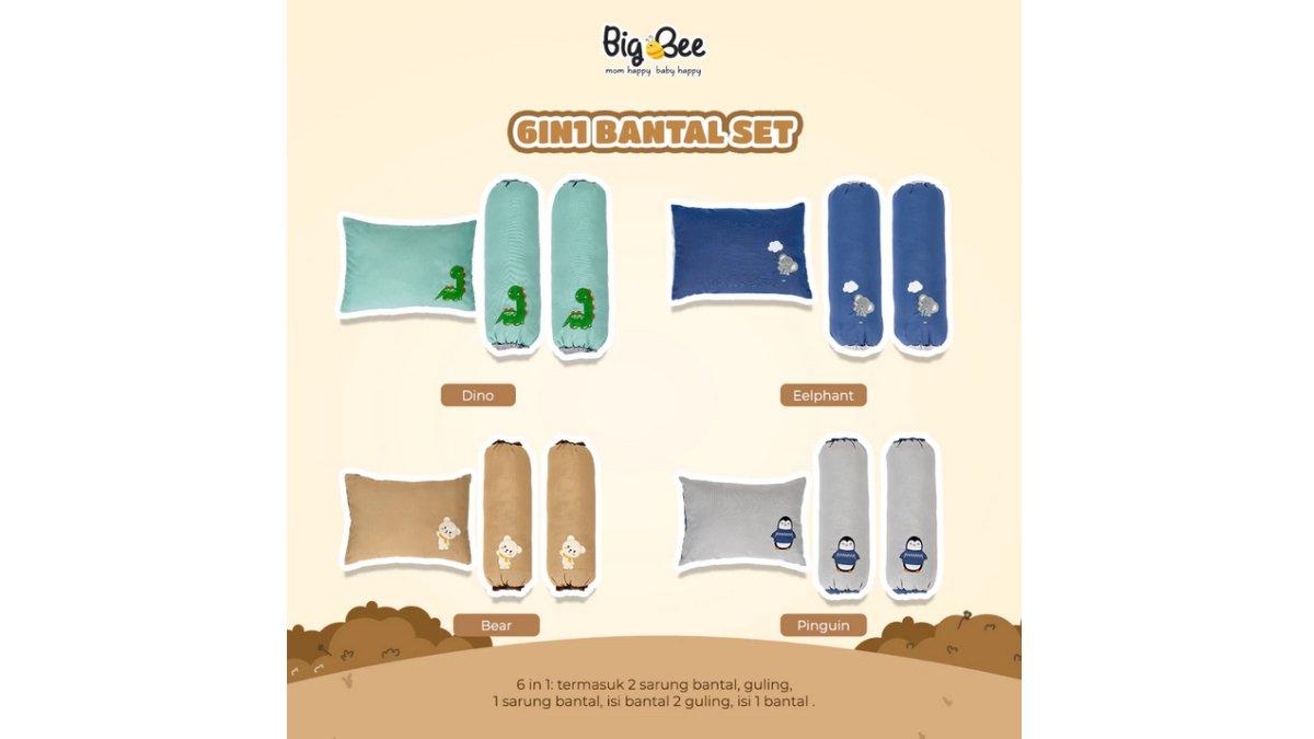 Big Bee Bantal Guling Bayi Set Karakter Series Bahan Halus Tidak Berbulu