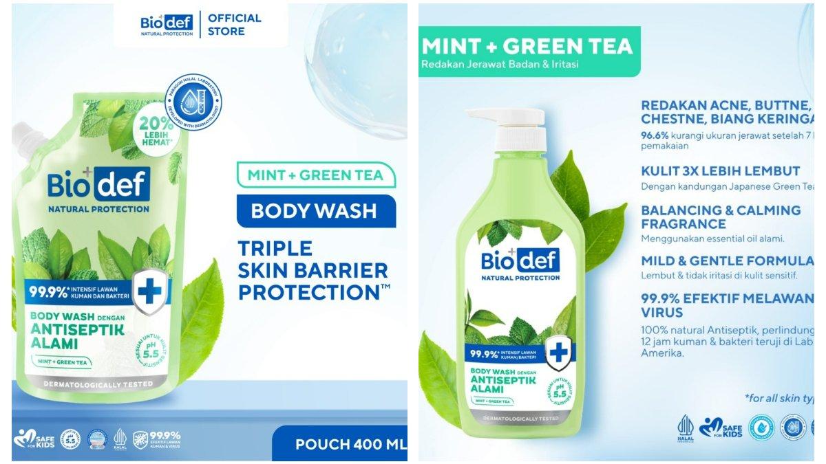 Biodef Natural Protection Mint + Green Tea Body Wash