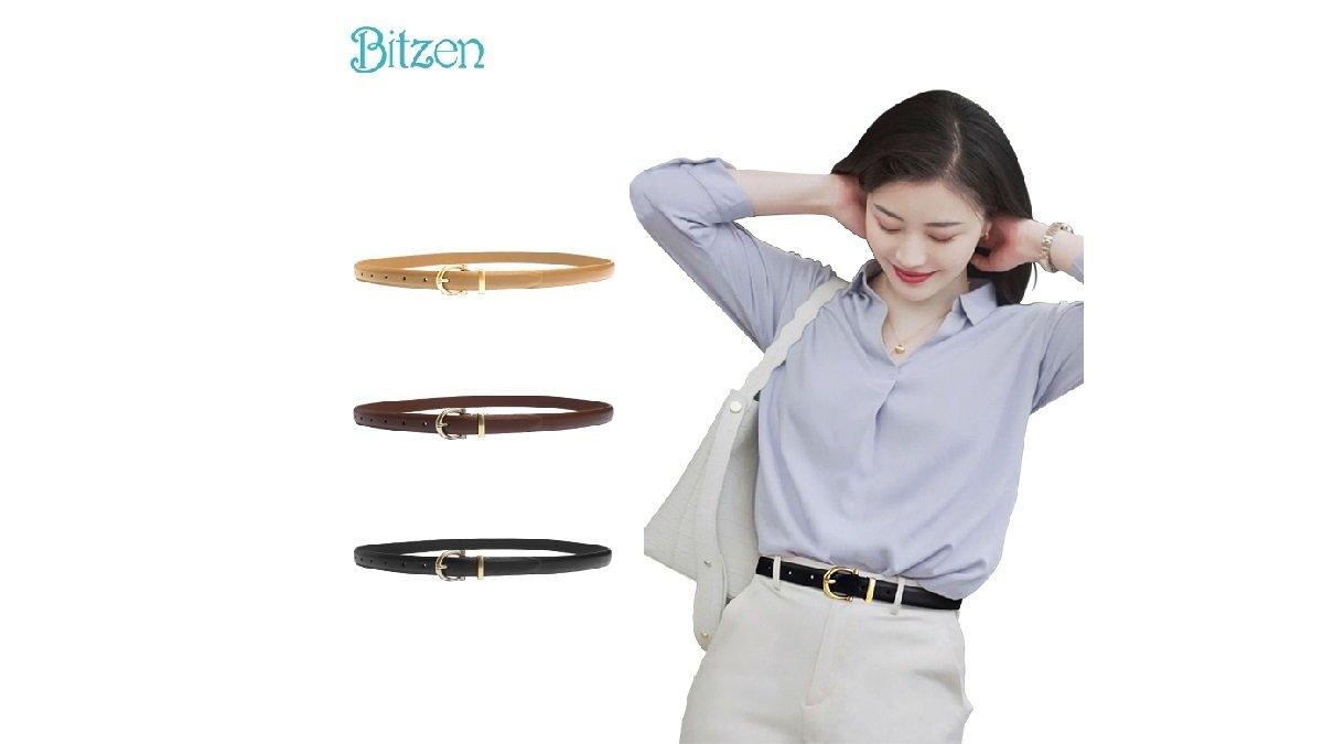 Bitzen Ikat Pinggang Wanita Kulit Sapi Slim Casual 