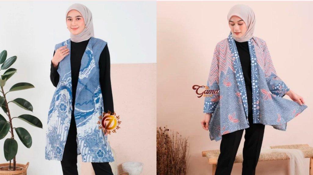 Blazer Batik Atasan Batik Wanita Outer Batik Modern