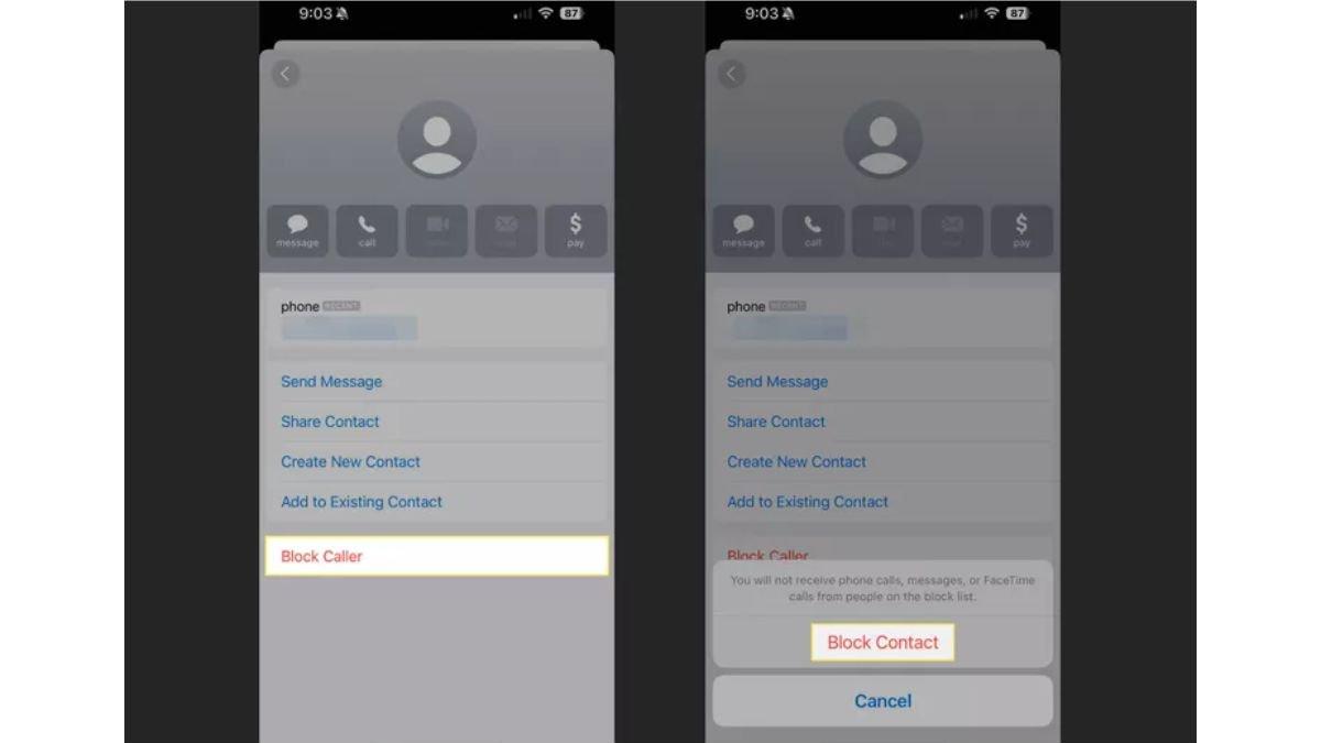 Ilustrasi memblokir SMS di iPhone