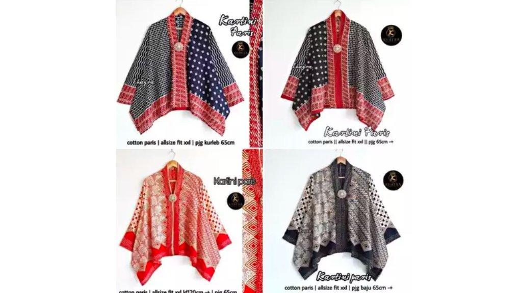 Blus Kartini Kombi Paris / Baju Batik Atasan Wanita Solo / Atasan Kebaya Wanita