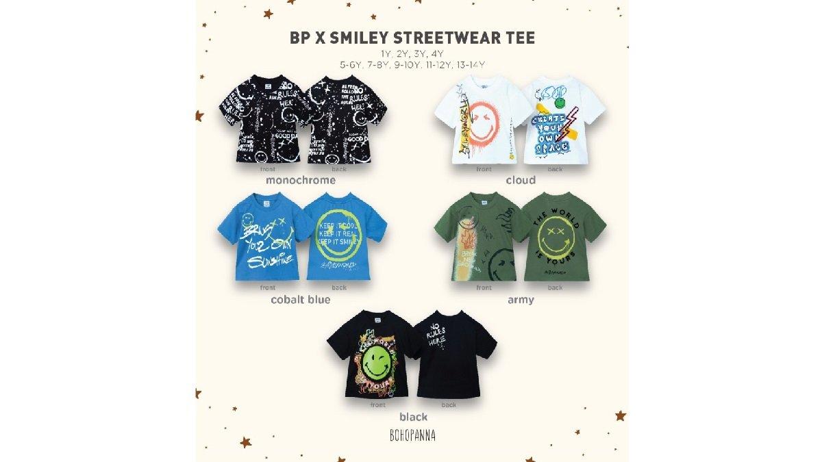 Bohopanna x Smiley - Streetwear Tee Kaos Anak  