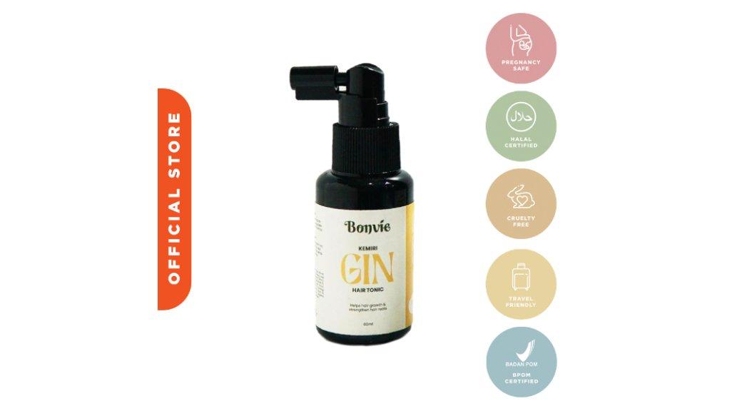 Bonvie Anti Hairfall Kemiri Gin Hair Tonic (60ml) with Oleanolic Acid