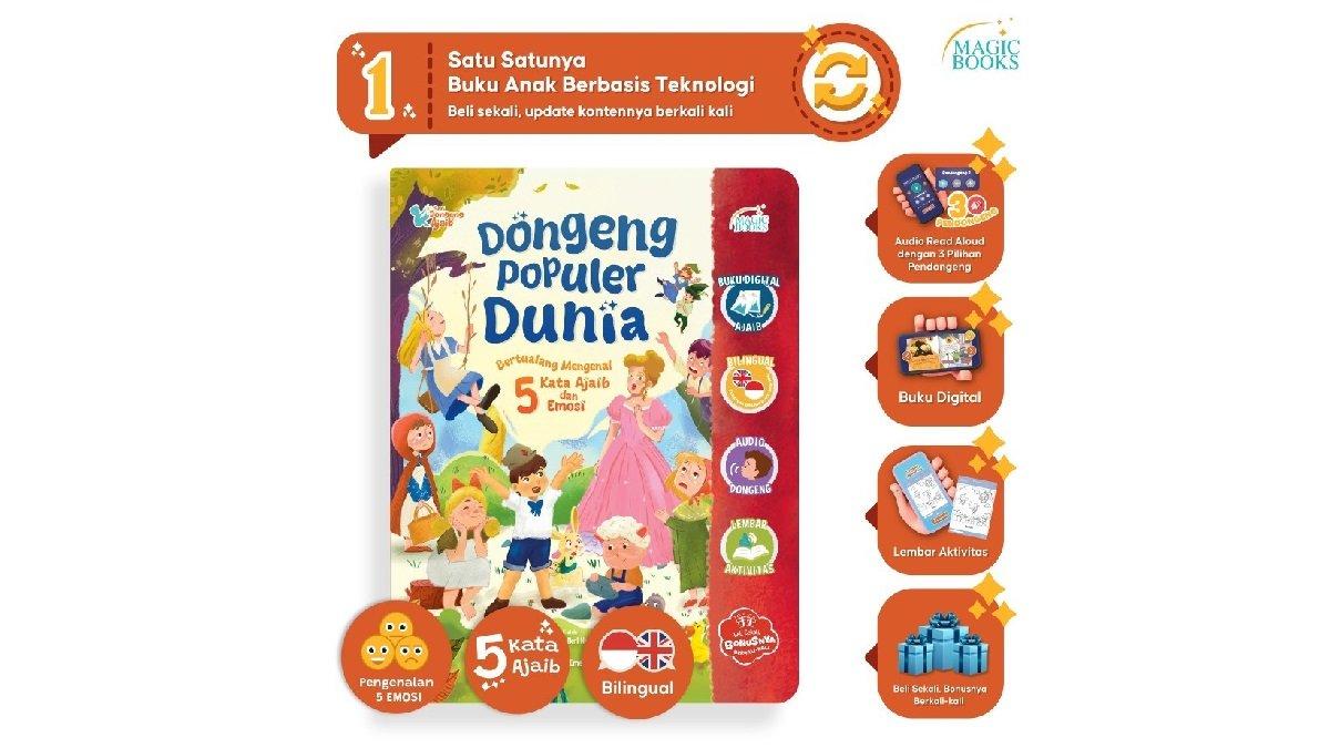 Buku Cerita Anak Dongeng Populer Dunia: Bertualang Mengenal 5 Kata Ajaib dan 5 Emosi 