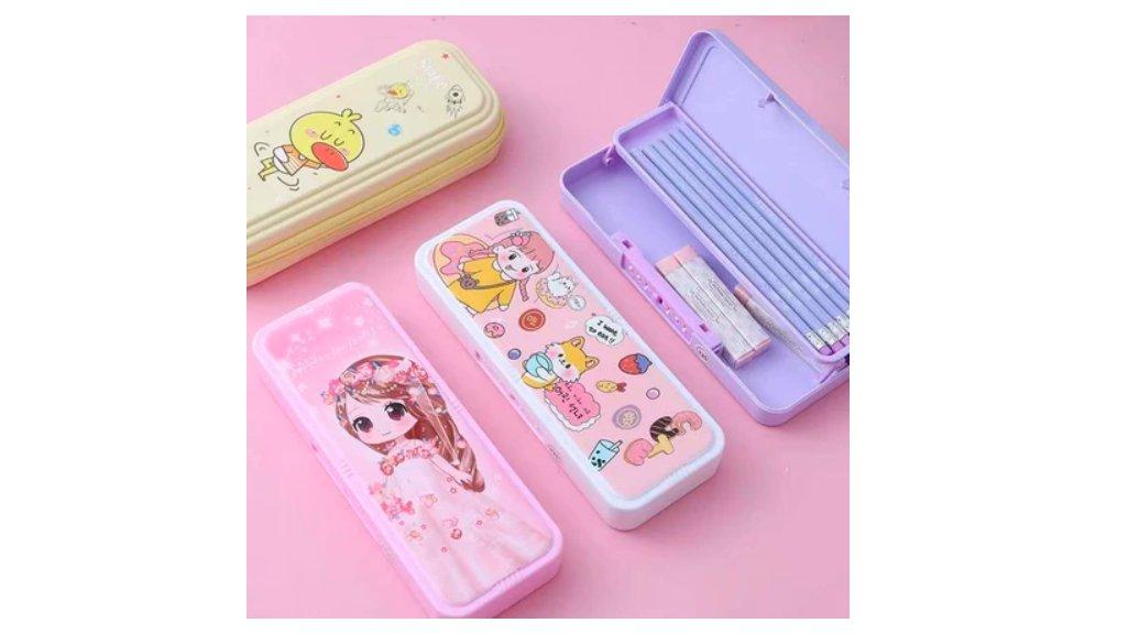 Bunny Official Store - Tempat Pensil Kata Sandi Dua Lapis/Tempat Pensil Berkapasitas Besar