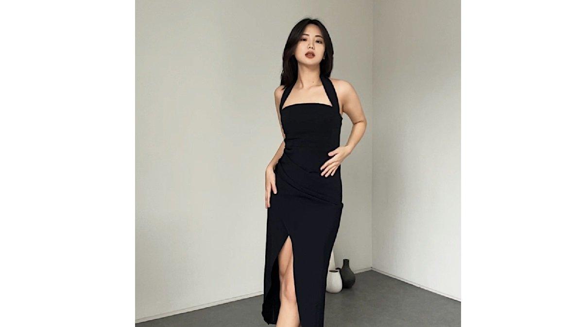 CARLETTE Camille Dress Navy untuk Malam Natal