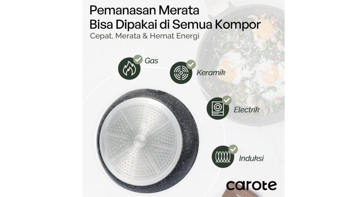 CAROTE Essential Woody Wajan Penggorengan dengan 5 lapisan.