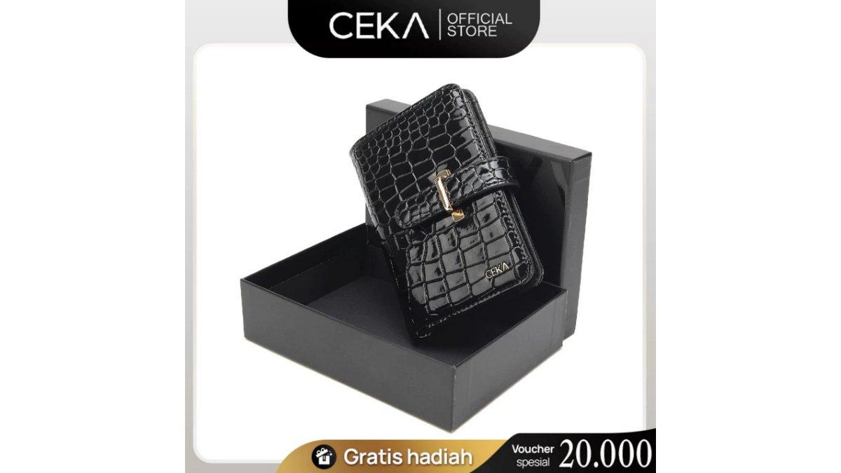CEKA Dompet Wanita Import Card Holder Dompet Kecil Wanita Dompet Lipat Croco