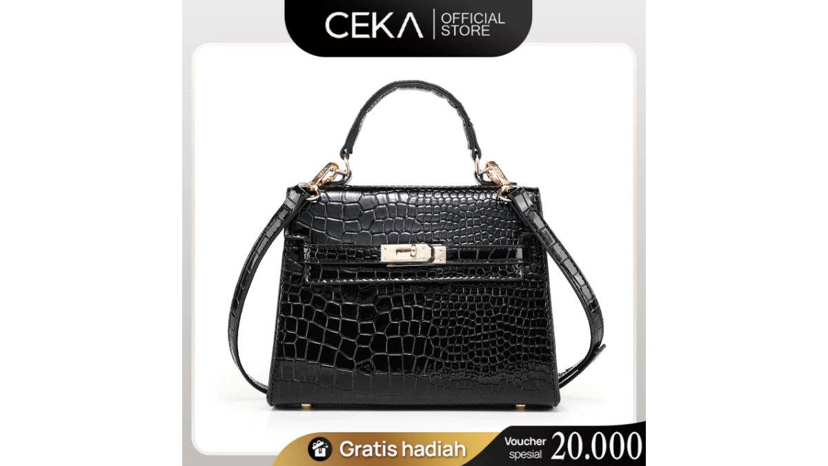 CEKA Tas Wanita Sling Bag Tas Selempang Handbag Tas Kulit PU Croco - Kelly Bag
