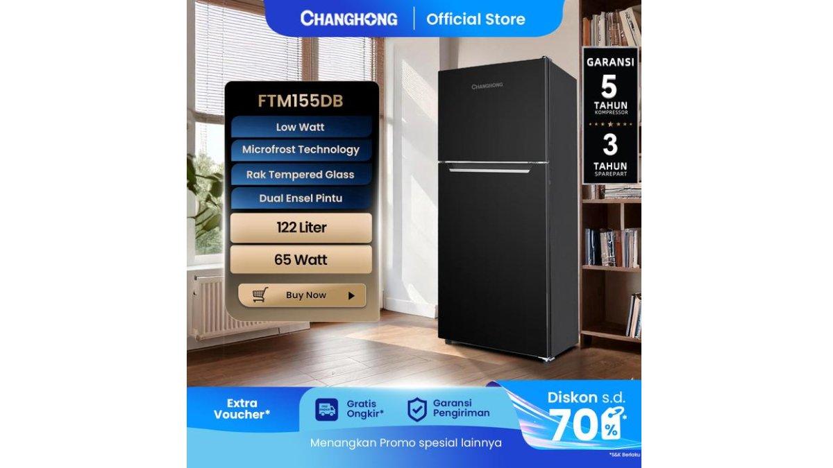 CHANGHONG Kulkas 2 Pintu 122 Liter FTM155DB