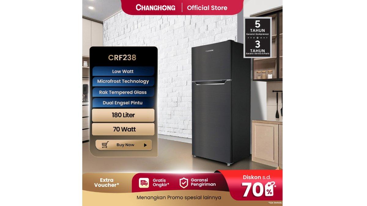 CHANGHONG Kulkas 2 Pintu (Refrigerator)180 Liter CRF238