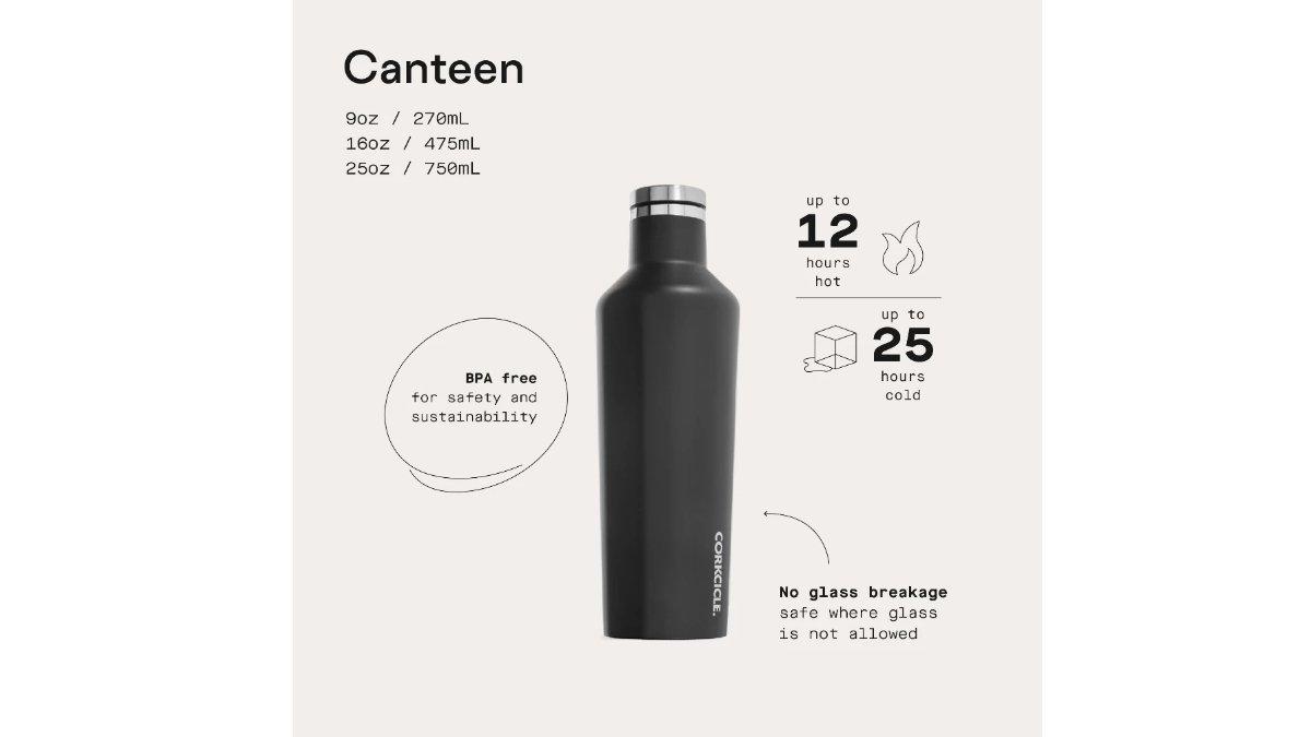 CORKCICLE Canteen 16oz - Waterman Matte Black