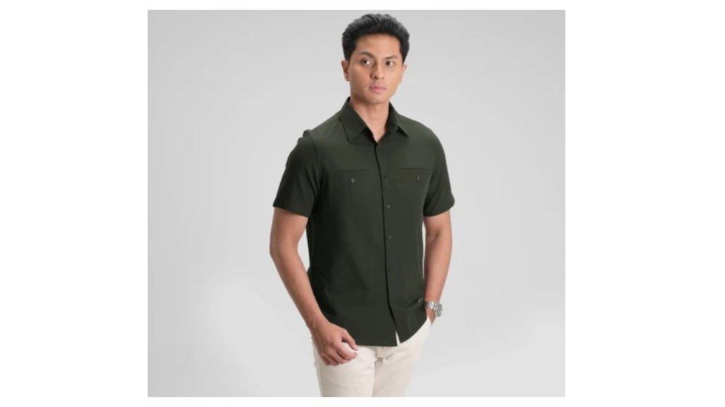 CUTOFF Parker Double Pocket Workshirt Kemeja Kerja Oxford Polos Pria Pendek
