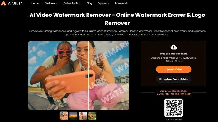 Cara Menggunakan Video watermark remover AirBrush.