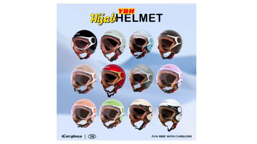 Cargloss YRH Hijab Helm Half Face Retro Stylish