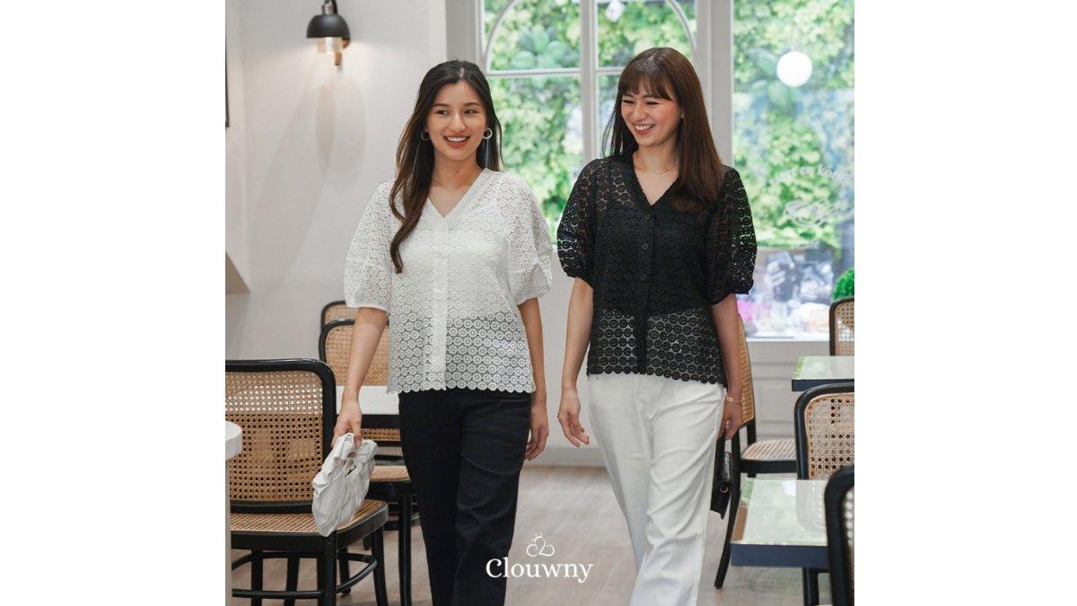 Clouwny Farla Lace Blouse Korean Look Atasan Wanita Lace