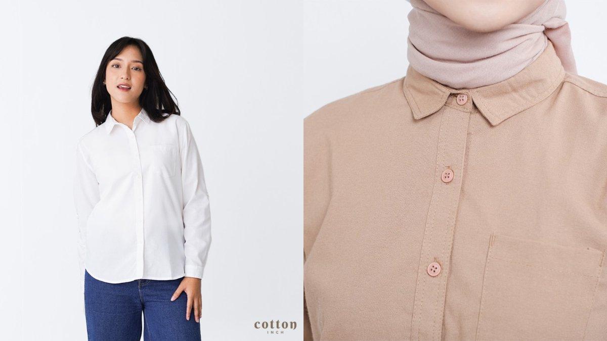 Cotton Inch - Marissa Kemeja Basic Reguler Wanita Pakaian Wanita Raya Ramadan Lebaran 2025