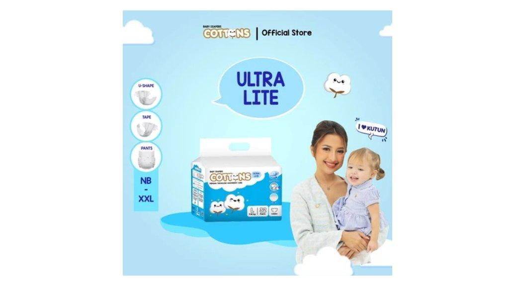 Cottons Baby Diapers - Ultra Lite Popok Bayi NB/S/M/L/XL/XXL
