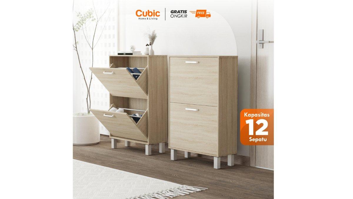 Cubic Lemari Sepatu Minimalis / Rak Sepatu Tipis / GENIO LS 60