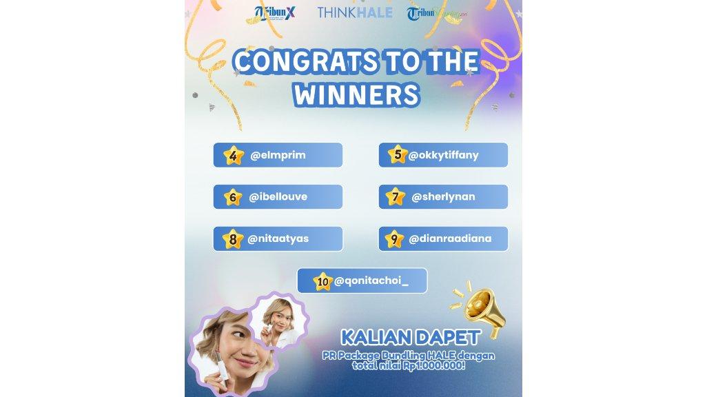 DAFTAR PEMENANG #FEELGOODWITHHALE 4 sampai 10