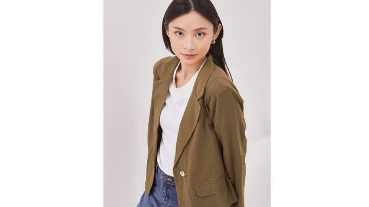 DUST Cropped Blazer Nimeria Moss Green (D. 56158)