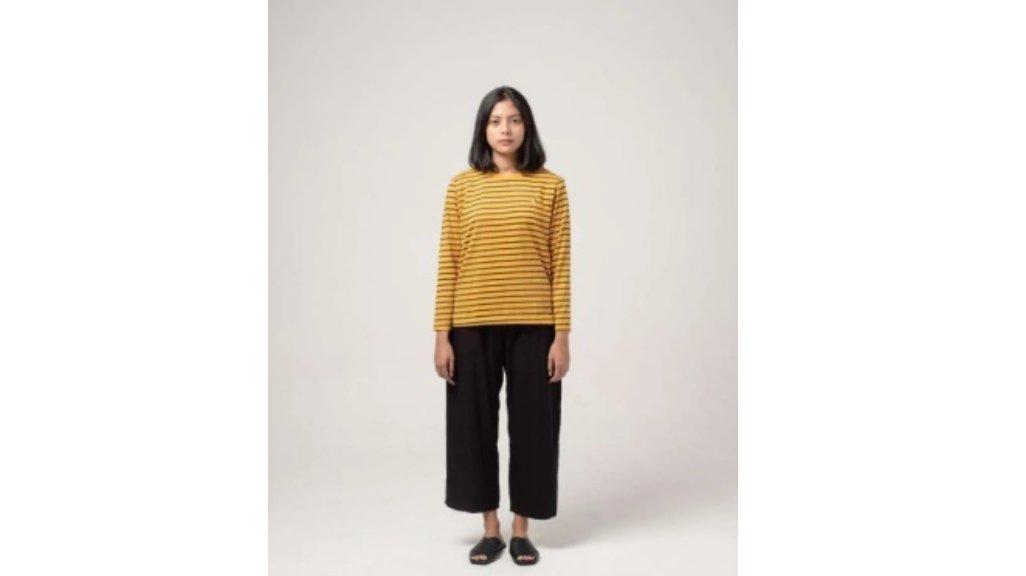 Dama Kara T-Shirt Strippie Carrot Mustard