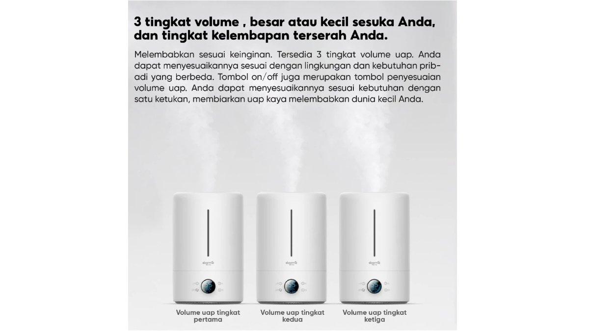 Deerma 4 Touch Version Humidifier dengan 3 semburan volume.