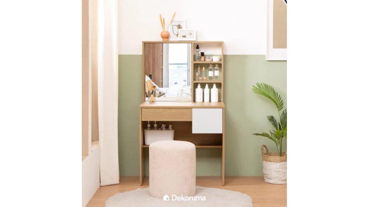 Dekoruma KATO Meja Rias Minimalis dengan Kaca