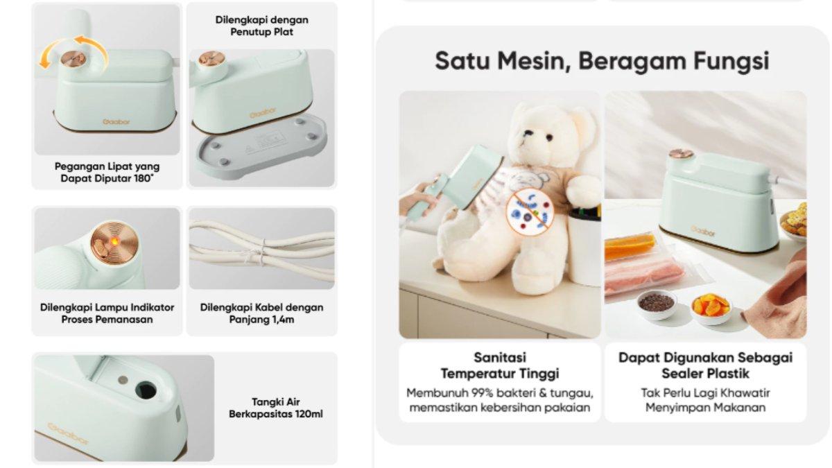 Desain Gaabor Setrika Uap 2in1 HM-M01A