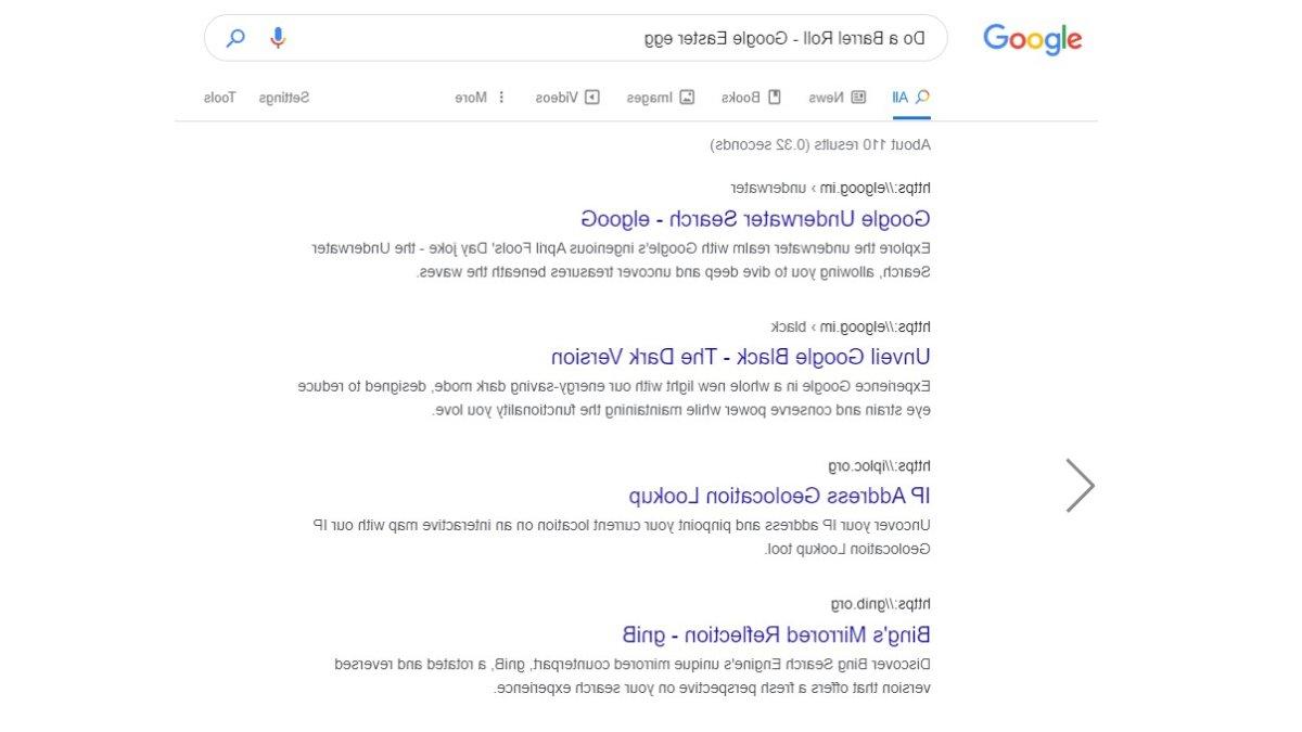 Anda mengetikkan kata ini, maka halaman pencarian Google akan berputar.