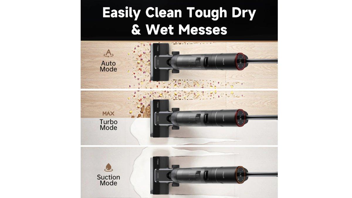 Dreame H12S AE Wet and Dry Cordless Vacuum dengan daya hisap kuat.