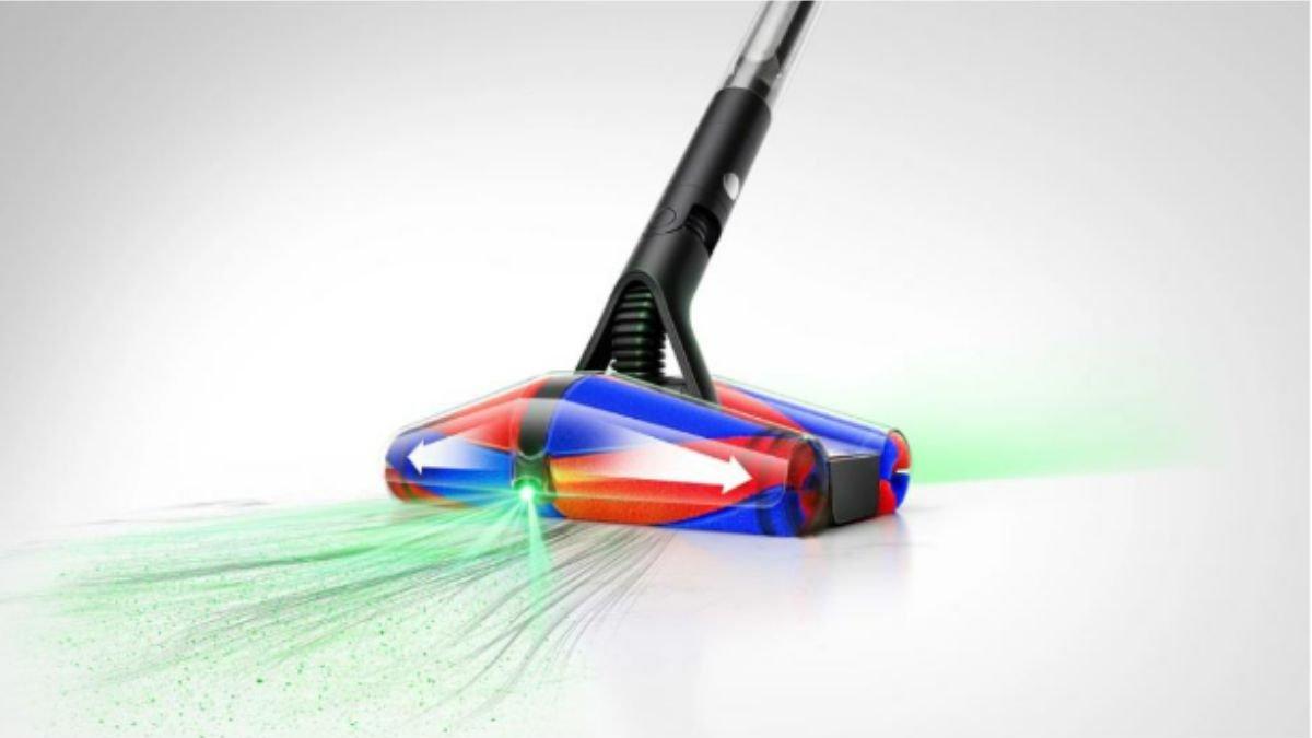 Desain kepala pembersih Fluffycones yang terpasang pada Dyson PencilVac