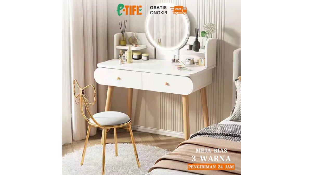 E-TIFE Meja Rias Set Meja Rias Meja Rias Putih Minimalis