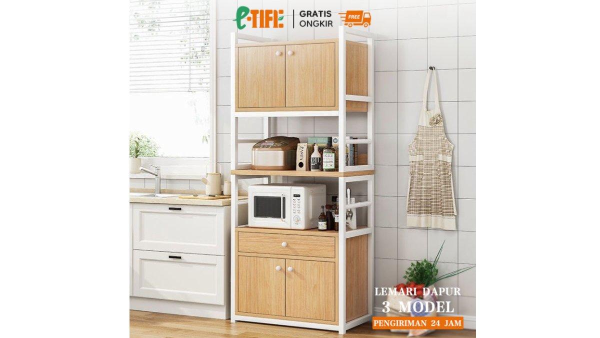 E-TIFE Rak Dapur/Lemari Dapur Dengan Pintu