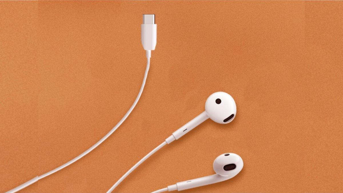 Tampilan Earphone untuk mendengarkan musik.