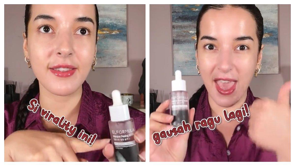 Ilustrasi beauty influencer mereview produk