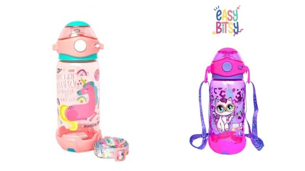 Easybitsy Botol Minum Water Bottle 650ML Anak Perempuan PAUD-SD Unicorn, Mermaid, Cat - Bunny
