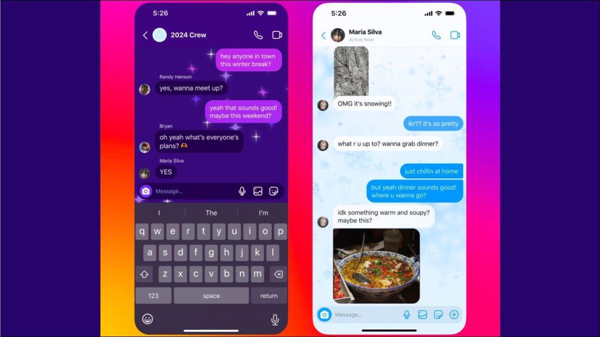 Ilustasi efek dan animasi di DM Instagram bertemakan tahun baru