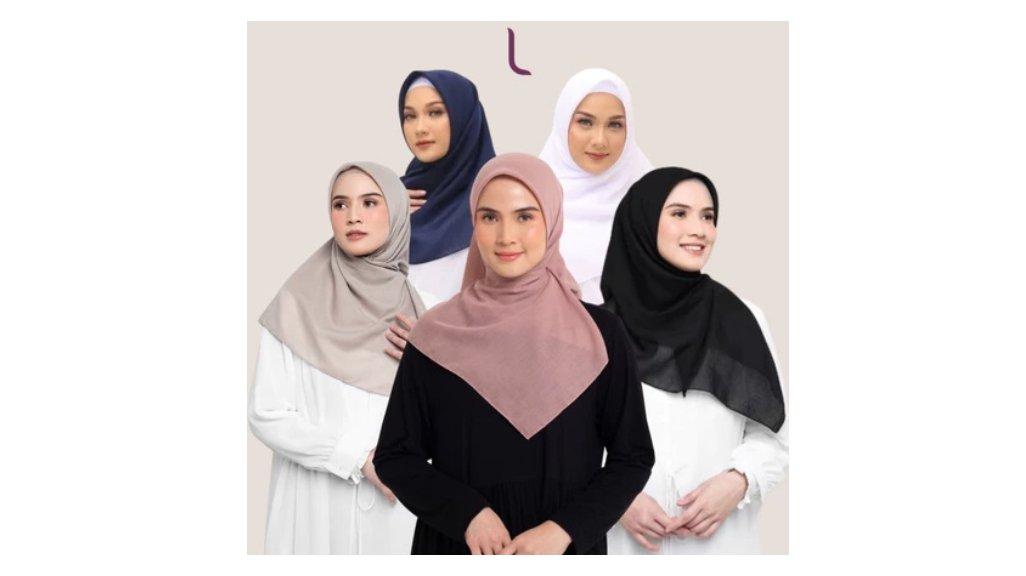 Elzatta Hijab Jilbab Segi Empat Scarf Polycotton Polos Obelia Samida