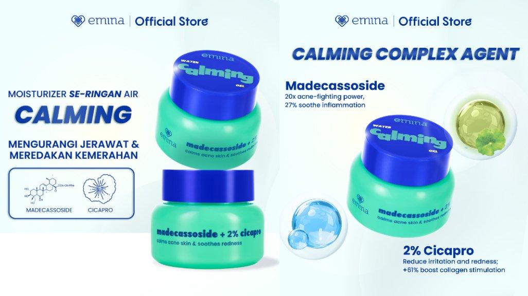 Emina Water Calming Gel jadi jawaban pelembab dengan kemampuan melawan jerawat (shopee.id)