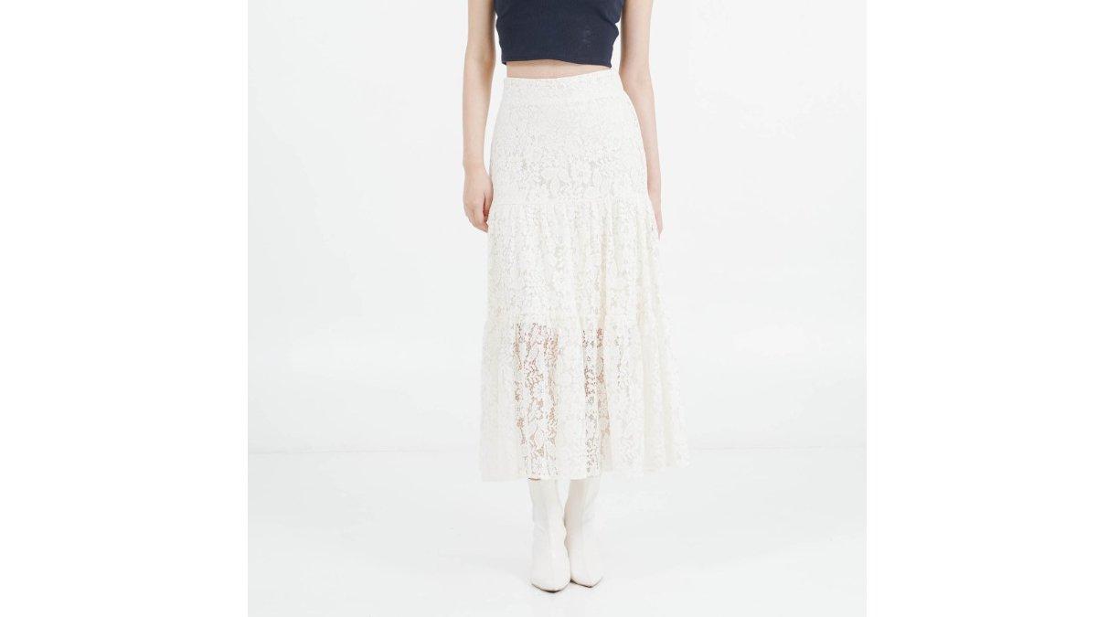 Enzy Storia X This Is April Rok Panjang Wanita Kekinian Kasual ES Isabella Lace Skirt