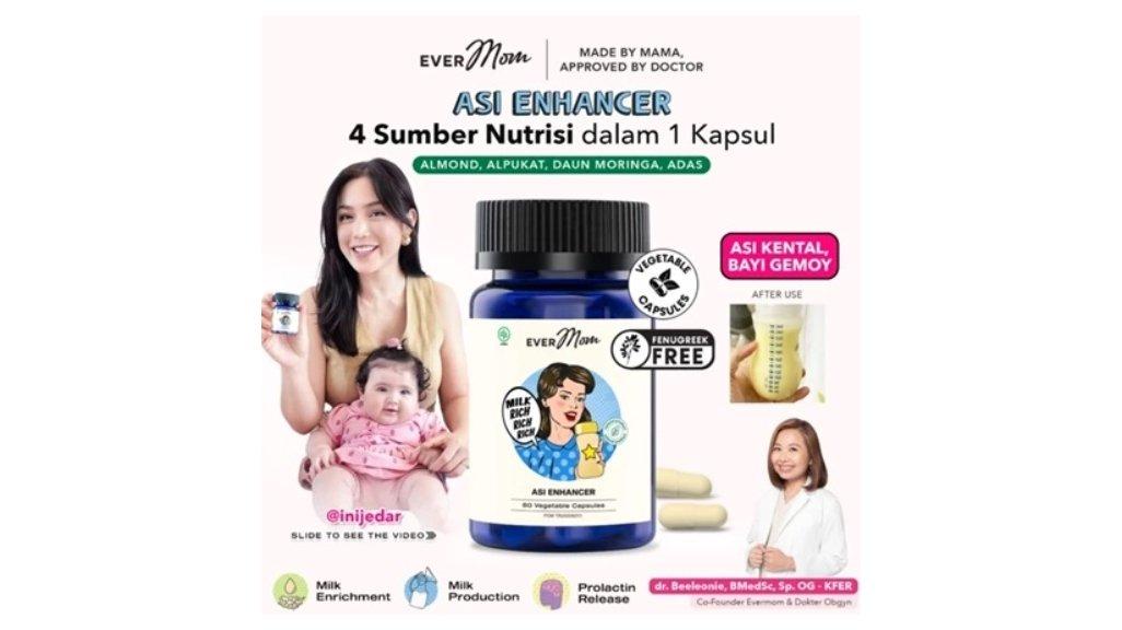 Evermom ASI Enhancer BPOM Penutrisi ASI Natural Fenugreek Free - 60 Kapsul
