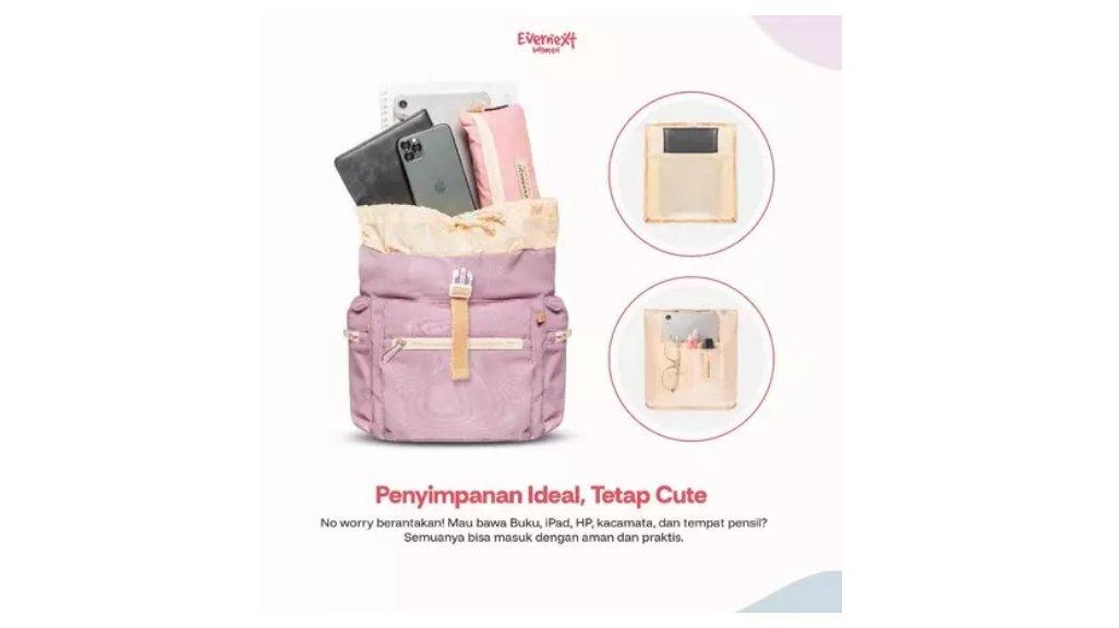 Evernext - Tas Ransel Wanita Tas Punggung Laptop Backpack Lexi Tas Sekolah Tas Kuliah Wanita