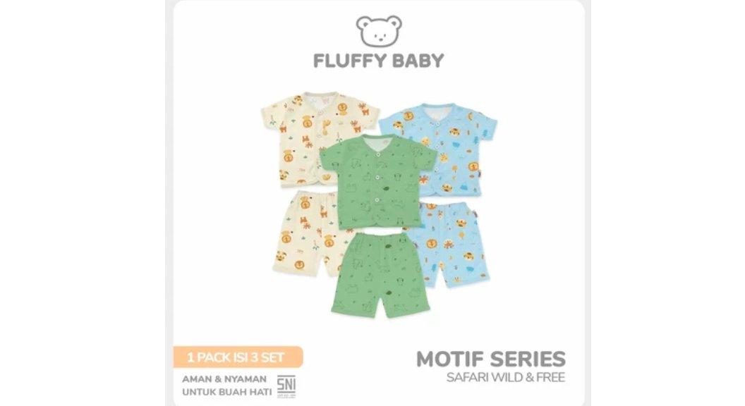 FLUFFY Setelan Oblong Pendek Celana 3/4 Bis Safari Daily (Isi 1Pasang)
