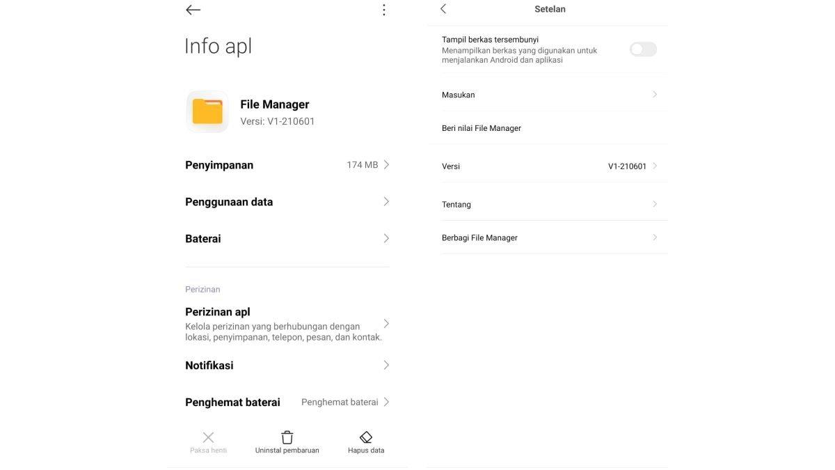 Ilustrasi aplikasi File Manager di HP Xiaomi